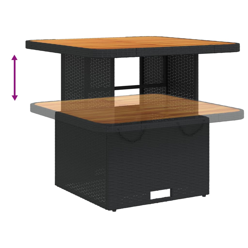 Outdoor Table Garden Poly Rattan Acacia Wood black beige grey PE rattan
