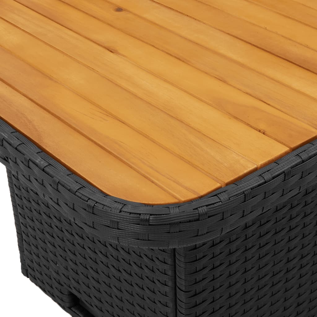 Outdoor Table Garden Poly Rattan Acacia Wood black beige grey PE rattan