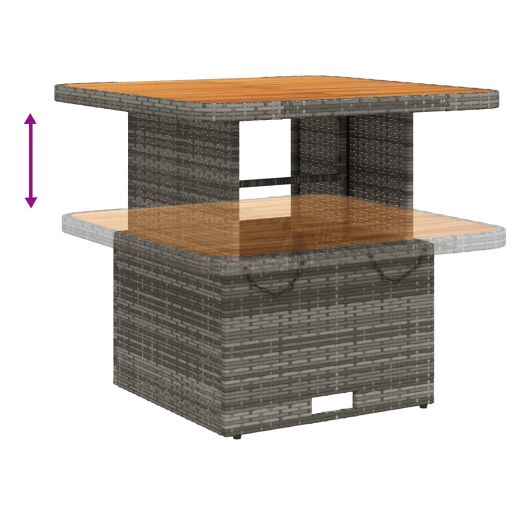 Outdoor Table Garden Poly Rattan Acacia Wood black beige grey PE rattan