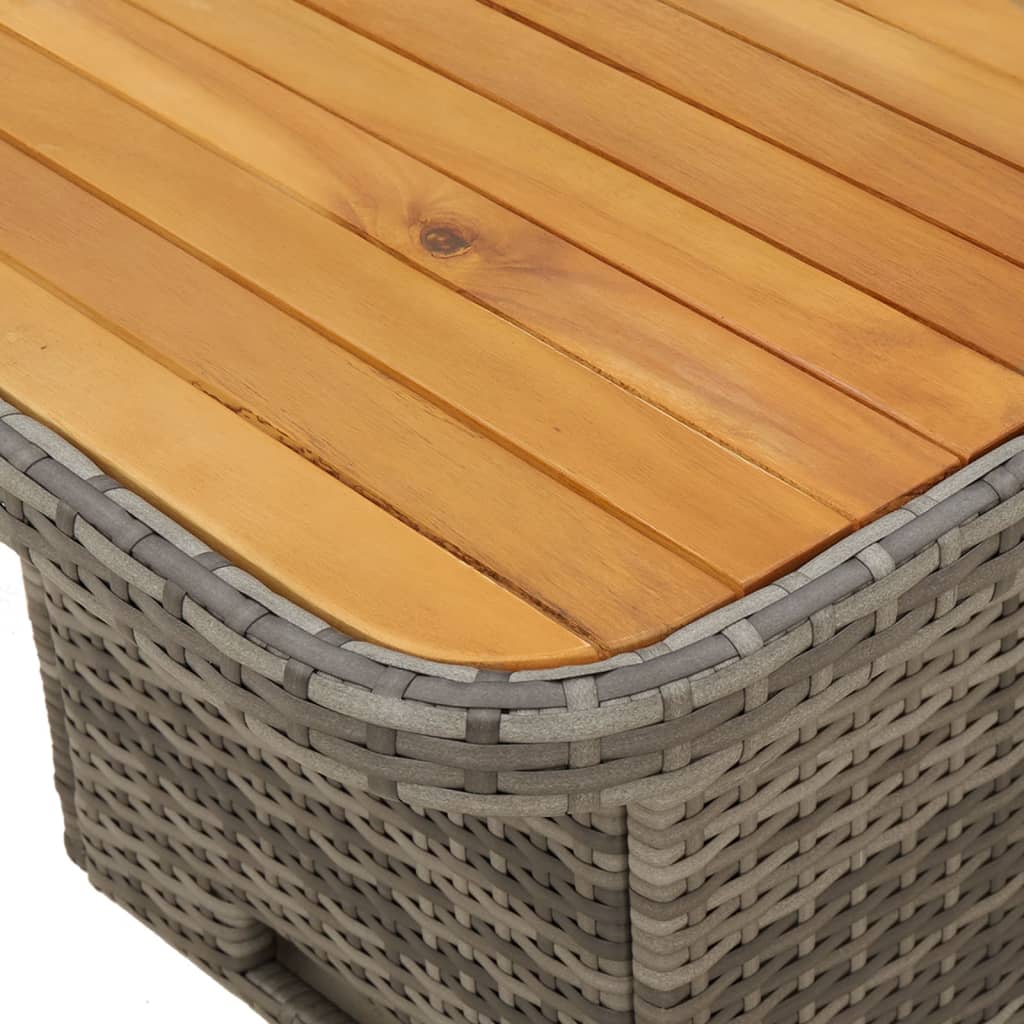 Outdoor Table Garden Poly Rattan Acacia Wood black beige grey PE rattan