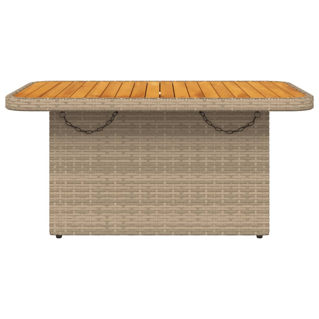 Garden Table Poly Rattan And Acacia Wood