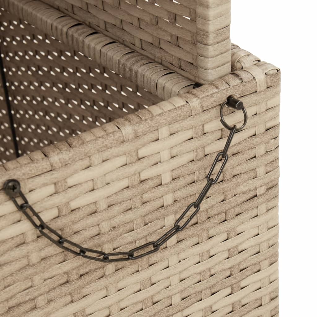 Garden Table Poly Rattan And Acacia Wood
