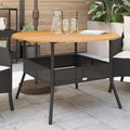 Outdoor Table Garden Acacia Wood Top Ø110X71 Cm Poly Rattan grey black beige