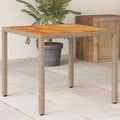 Garden Table Poly Rattan Acacia Wood