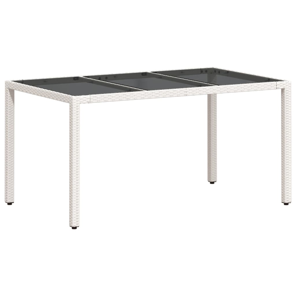 Garden Table With Glass Top 150X90X75 Cm Poly Rattan