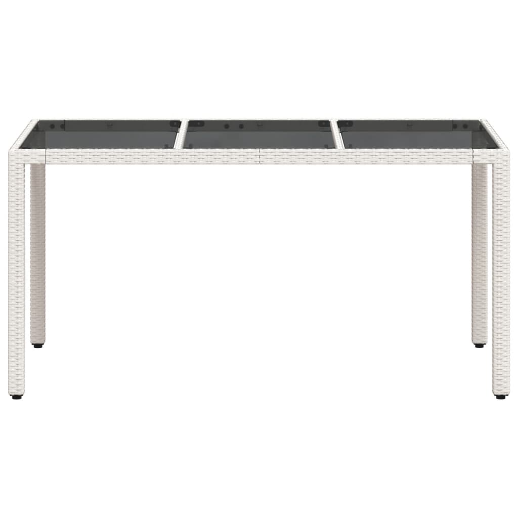 Garden Table With Glass Top 150X90X75 Cm Poly Rattan