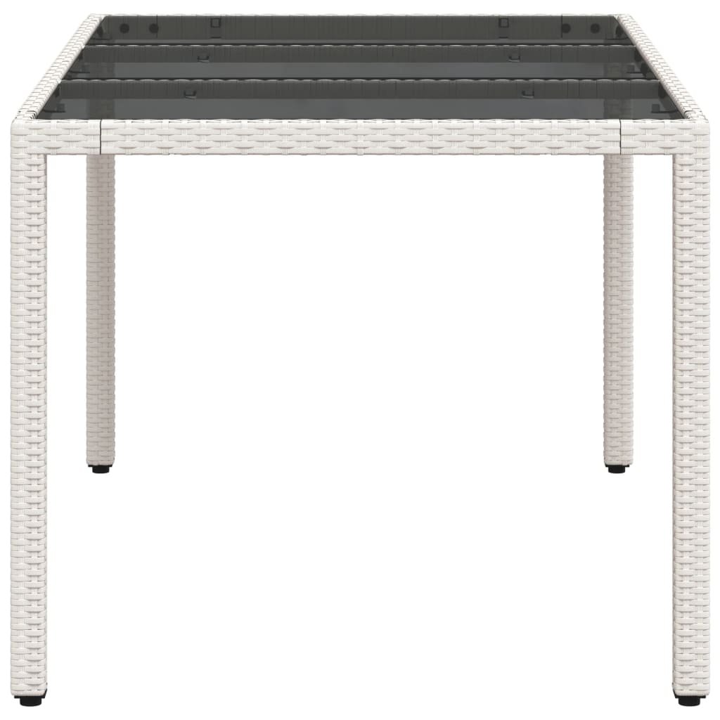 Garden Table With Glass Top 150X90X75 Cm Poly Rattan