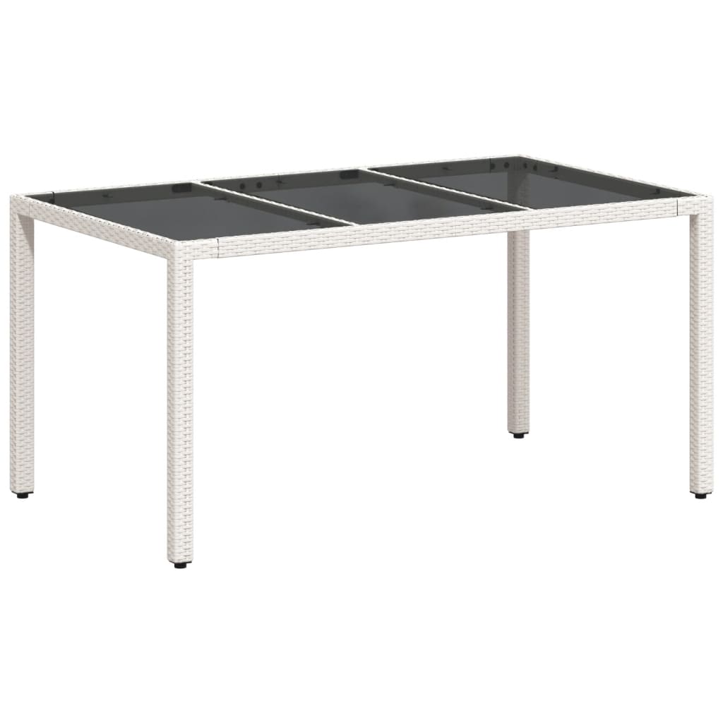 Garden Table With Glass Top 150X90X75 Cm Poly Rattan