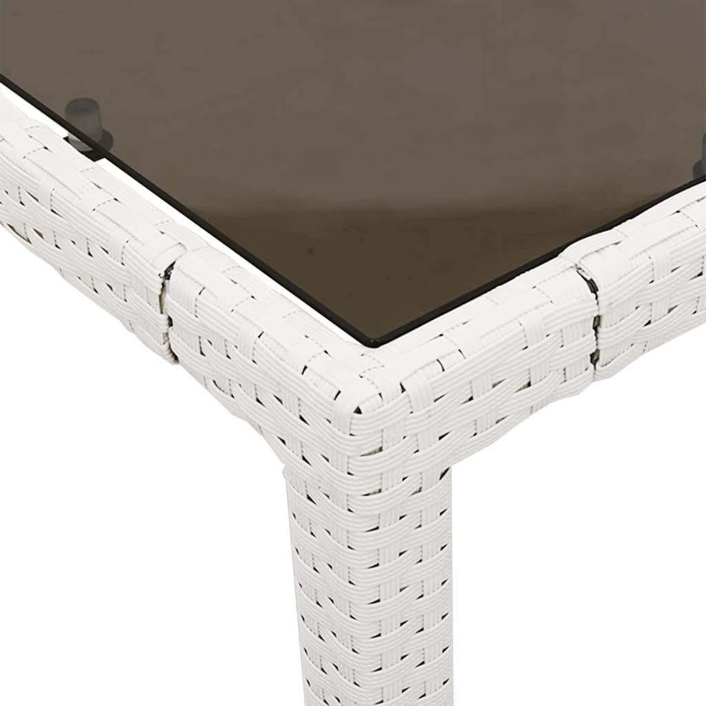 Garden Table With Glass Top 150X90X75 Cm Poly Rattan