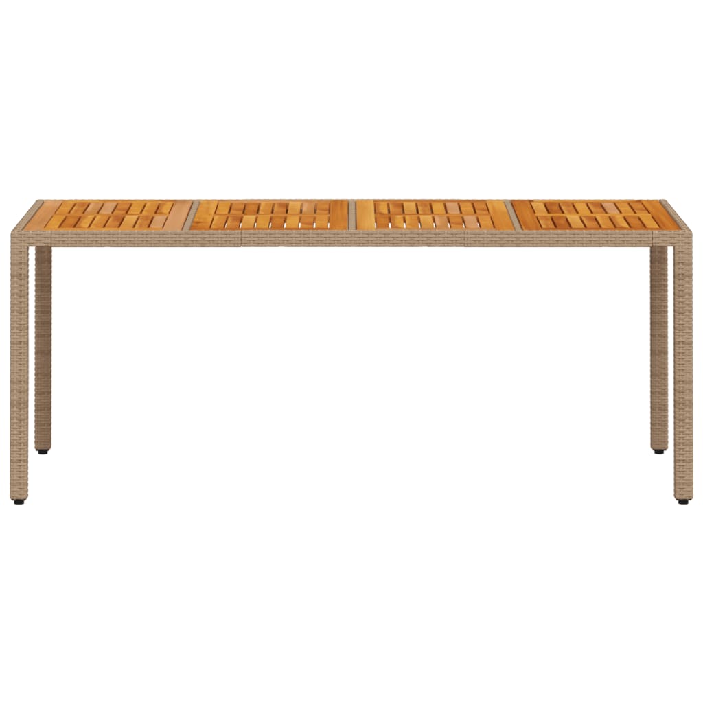 Garden Table 190X90X75 Cm Poly Rattan Acacia Wood