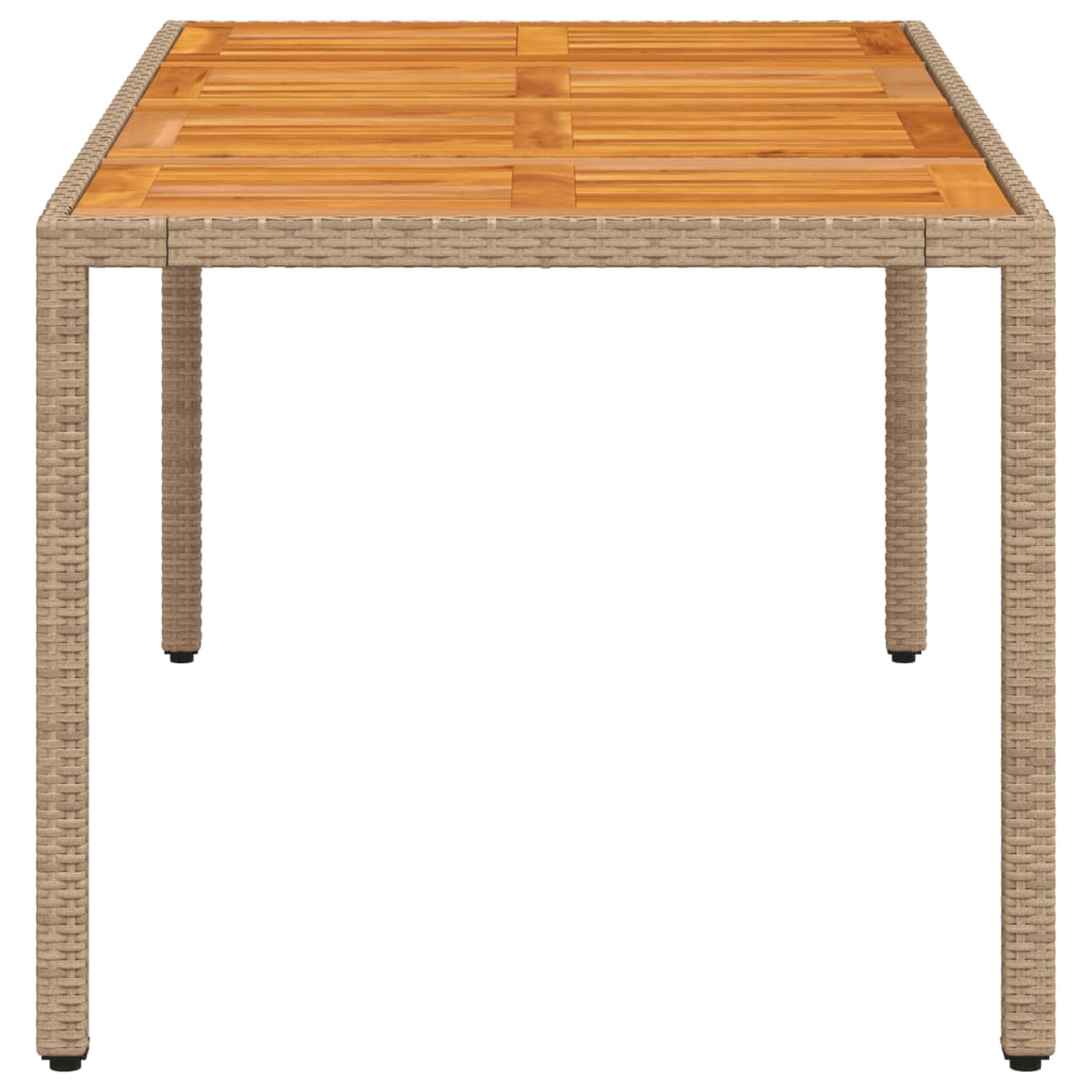 Garden Table 190X90X75 Cm Poly Rattan Acacia Wood