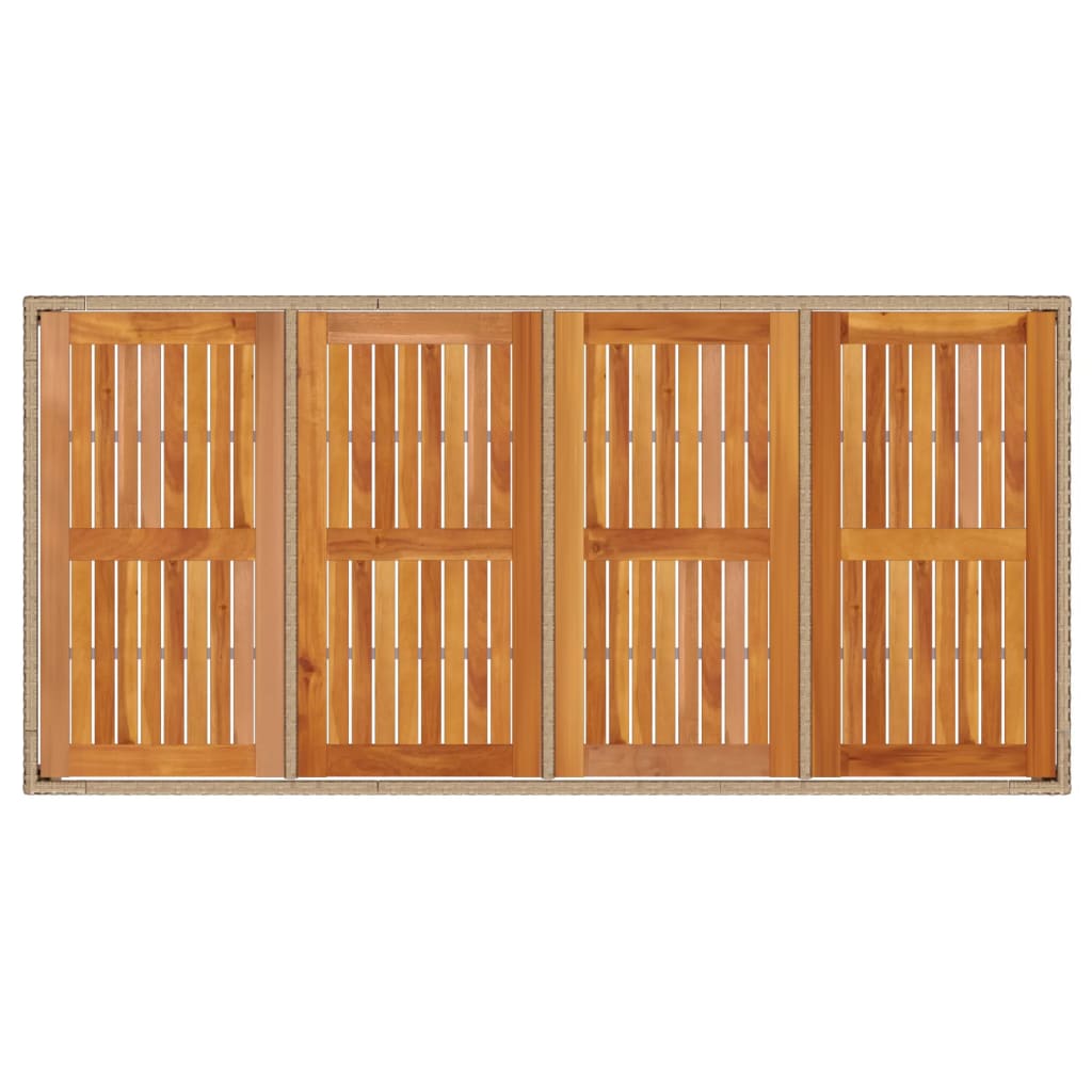 Garden Table 190X90X75 Cm Poly Rattan Acacia Wood