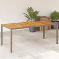 Garden Table 190X90X75 Cm Poly Rattan Acacia Wood