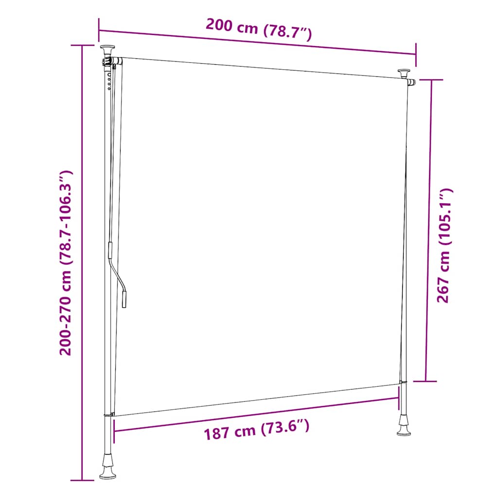 Outdoor Roller Blind And White Fabric&Steel