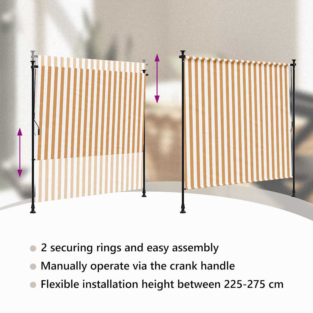 Outdoor Roller Blind And White Fabric&Steel