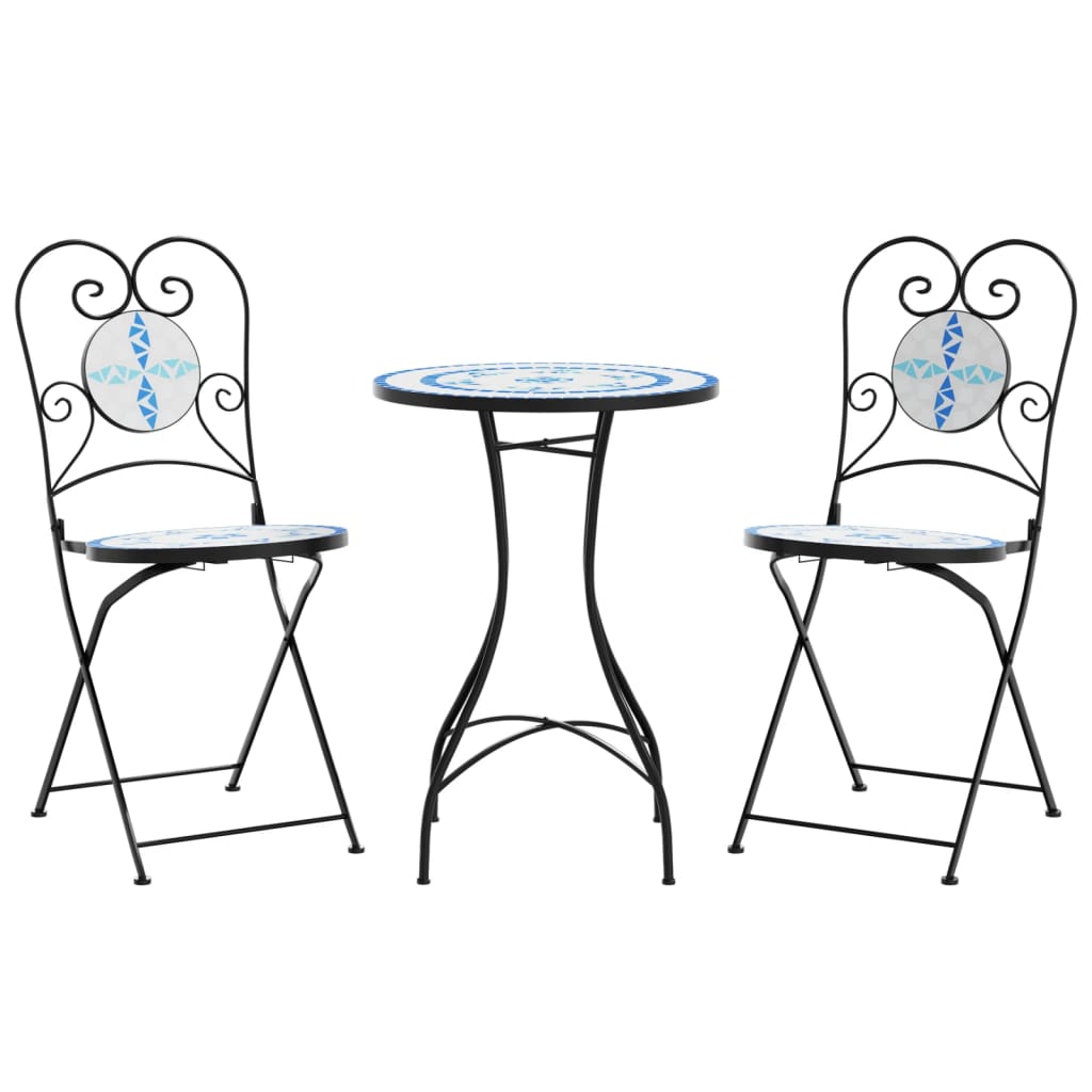 Mosaic Bistro Set Iron And Ceramic