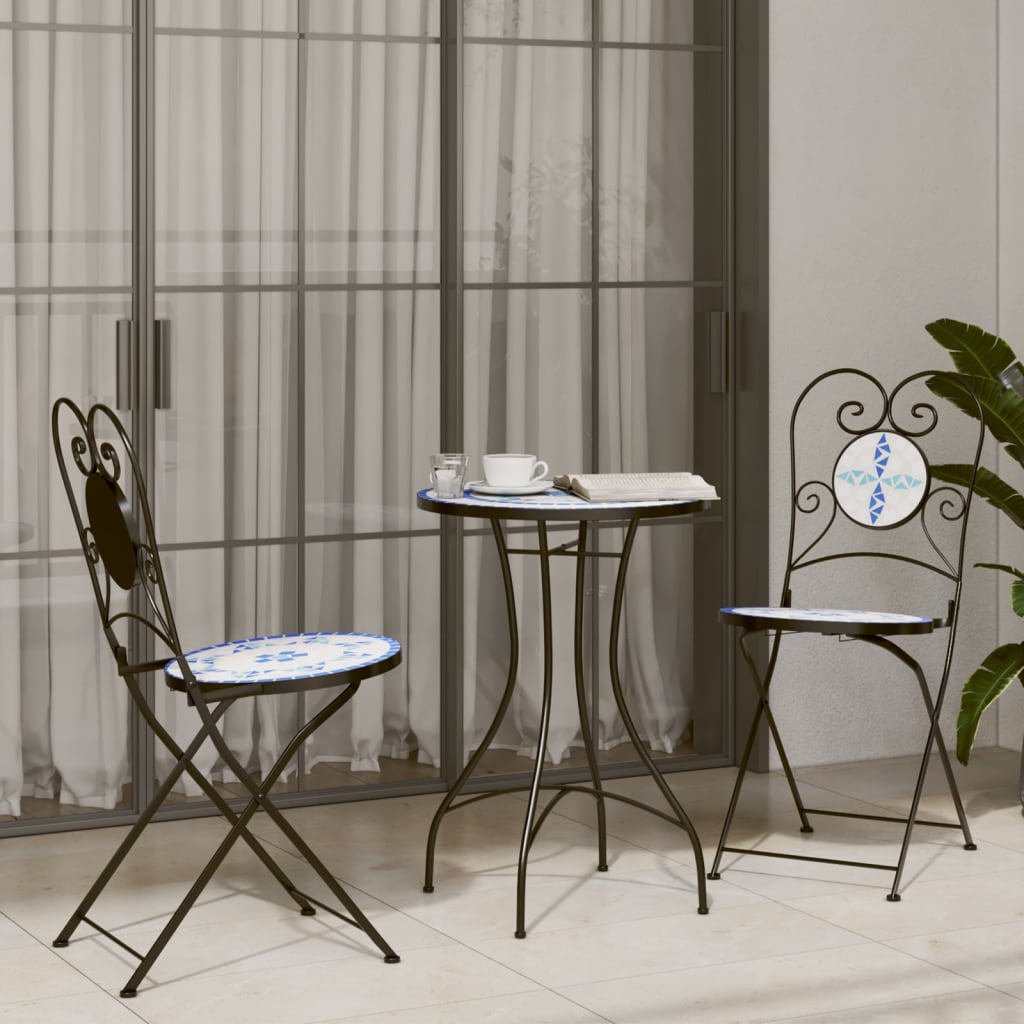 Mosaic Bistro Set Iron And Ceramic