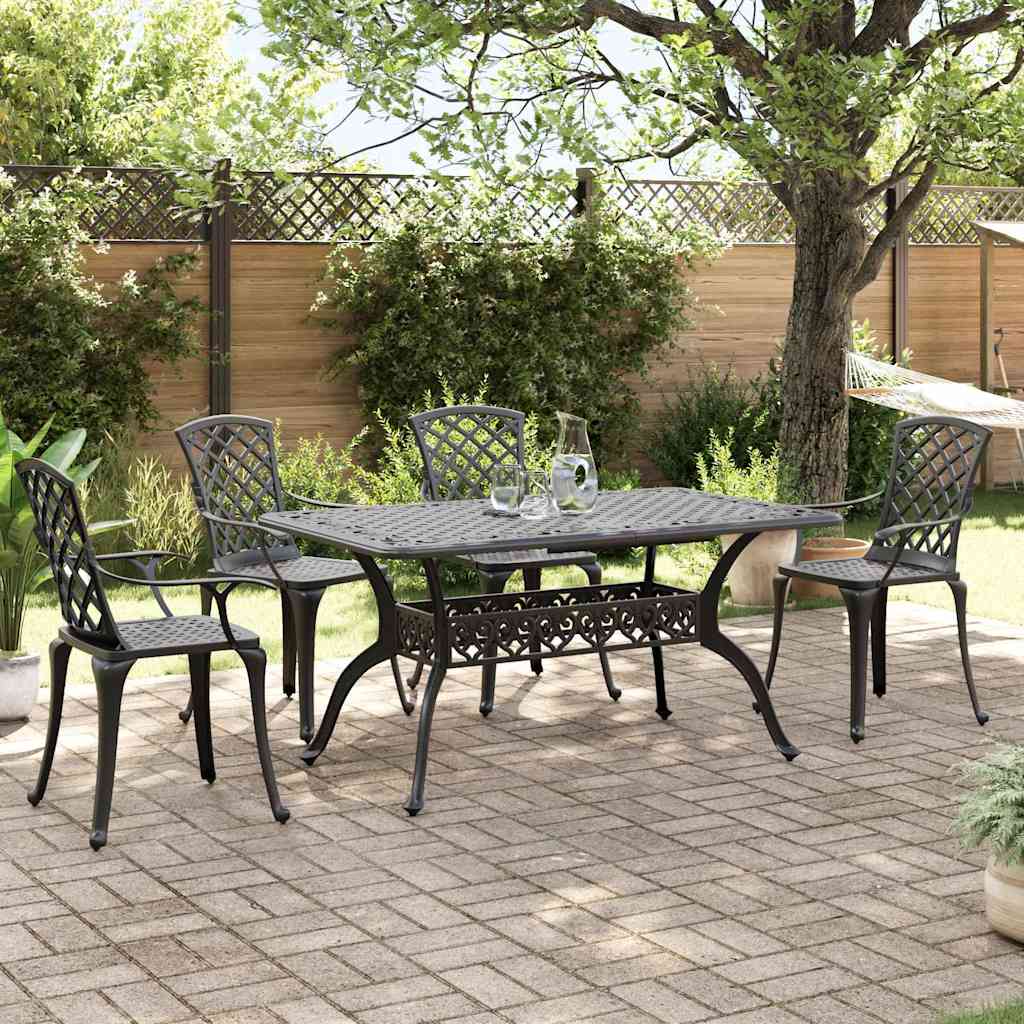 5 Piece Garden Dining Set Cast Aluminium