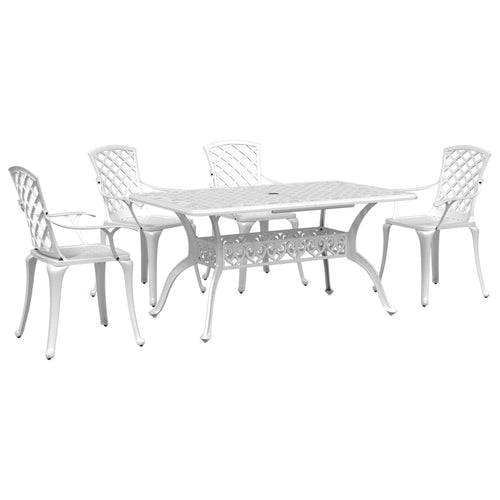 5 Piece Garden Dining Set Cast Aluminium