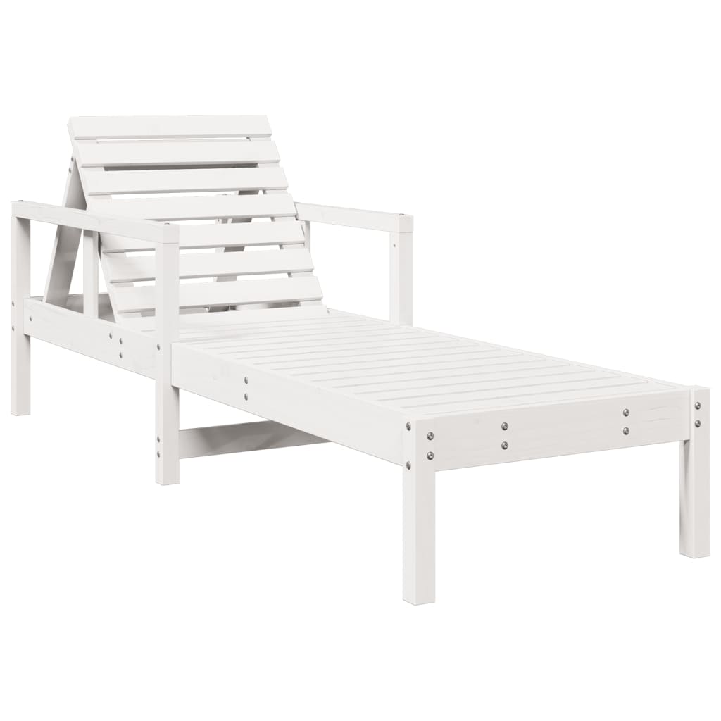 Sun Lounger 199.5X62X55 Cm Solid Wood Pine