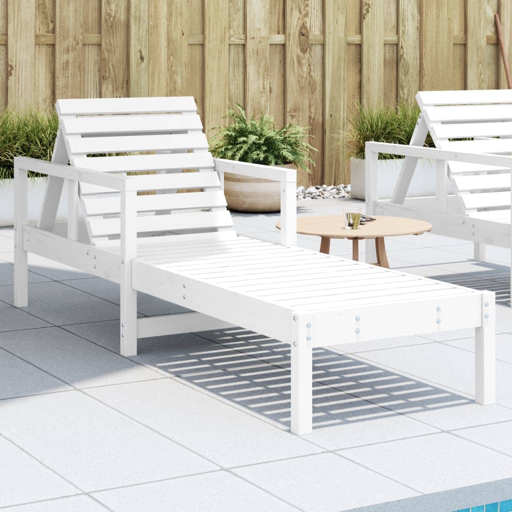 Sun Lounger 199.5X62X55 Cm Solid Wood Pine