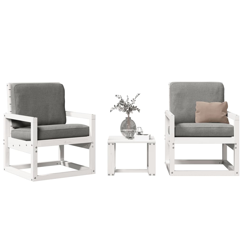 3 Piece Garden Lounge Set Solid Wood Pine