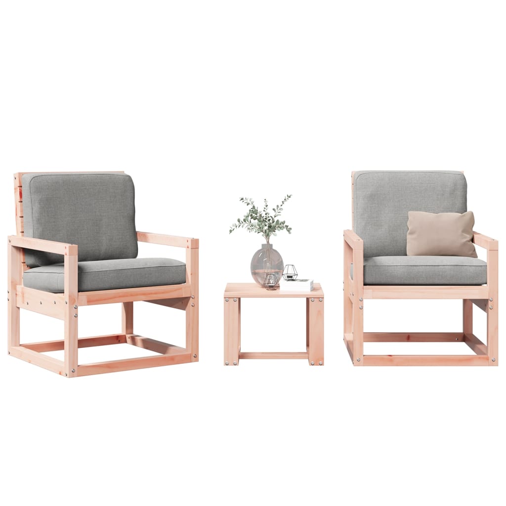 3 Piece Garden Lounge Set Solid Wood Pine