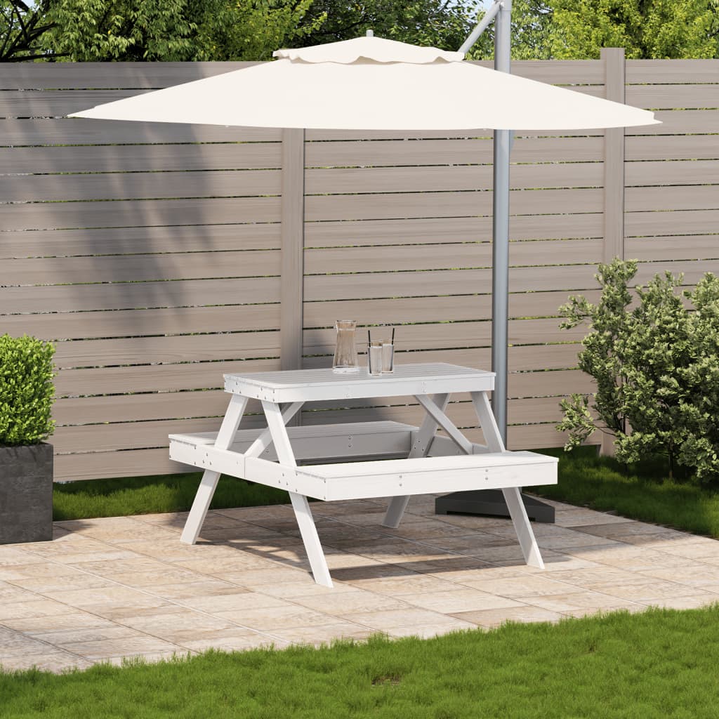 Picnic Table 105X134X75 Cm Solid Wood Pine