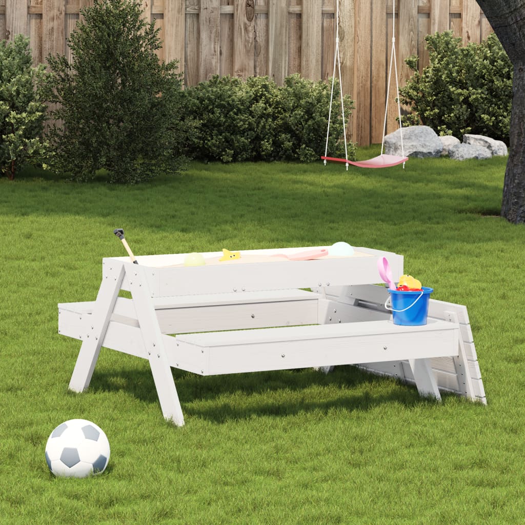 Picnic Table With Sandpit For Kids Solid Wood Pine