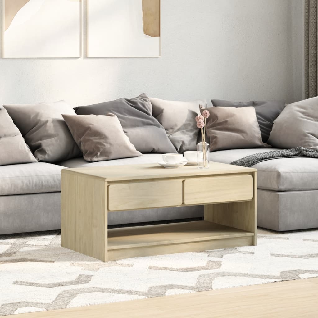 Coffee Table Sauda Oak 99X55X45 Cm Solid Wood Pine