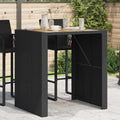 Garden Bar Table With Acacia Wood Top Poly Rattan