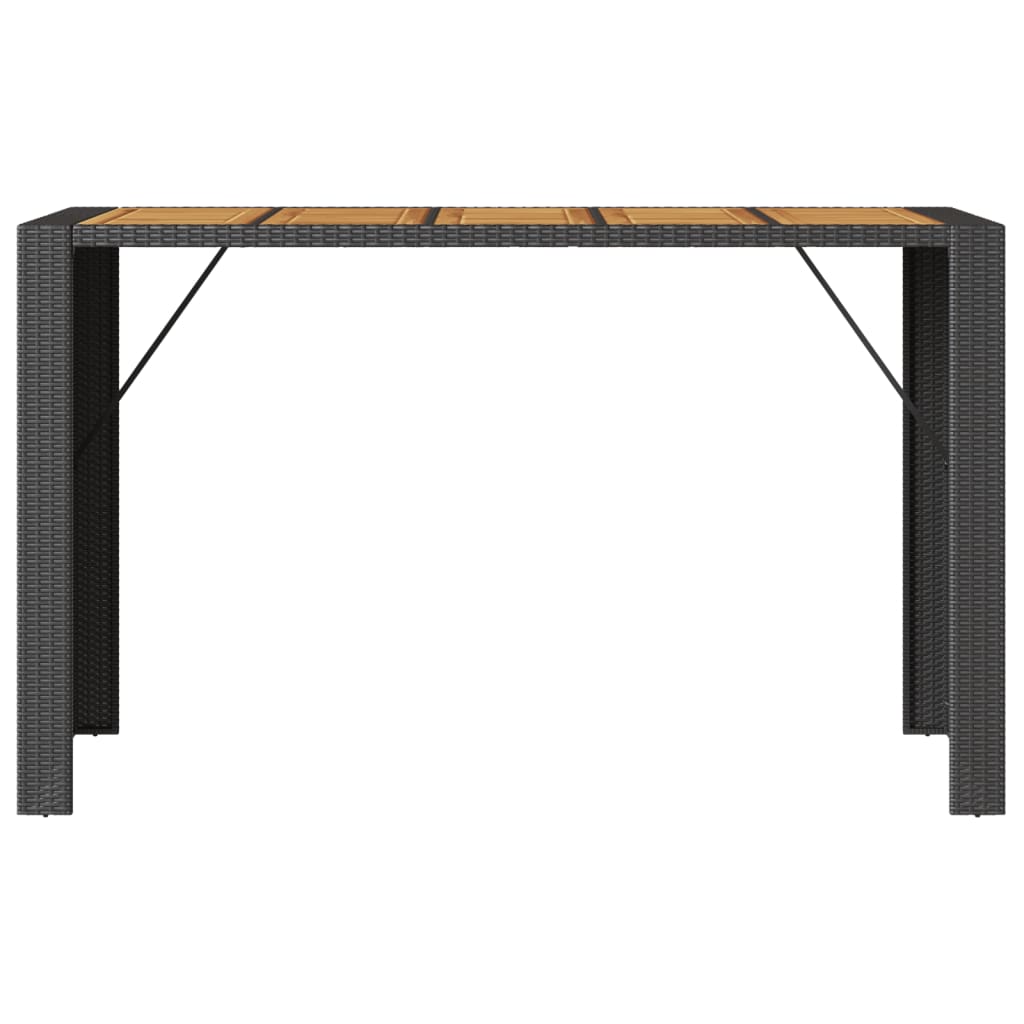 Garden Bar Table With Acacia Wood Top Poly Rattan