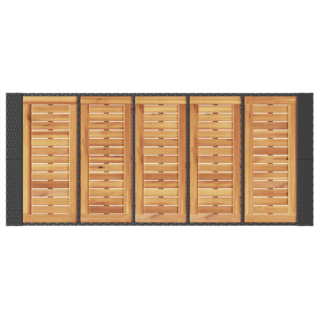 Garden Bar Table With Acacia Wood Top Poly Rattan
