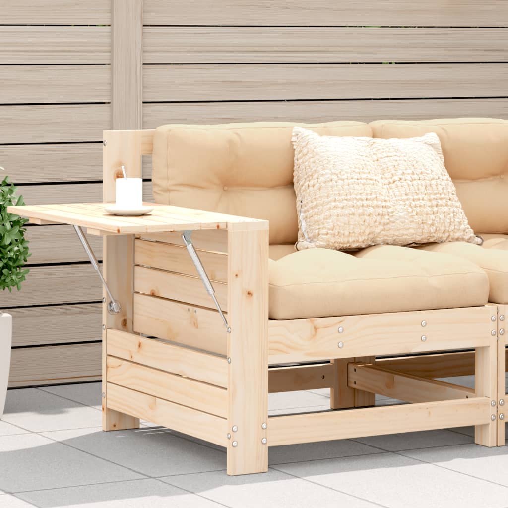 Garden With Cushion Wax Brown Solid Wood Pine