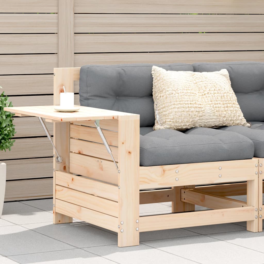 Garden With Cushion Wax Brown Solid Wood Pine