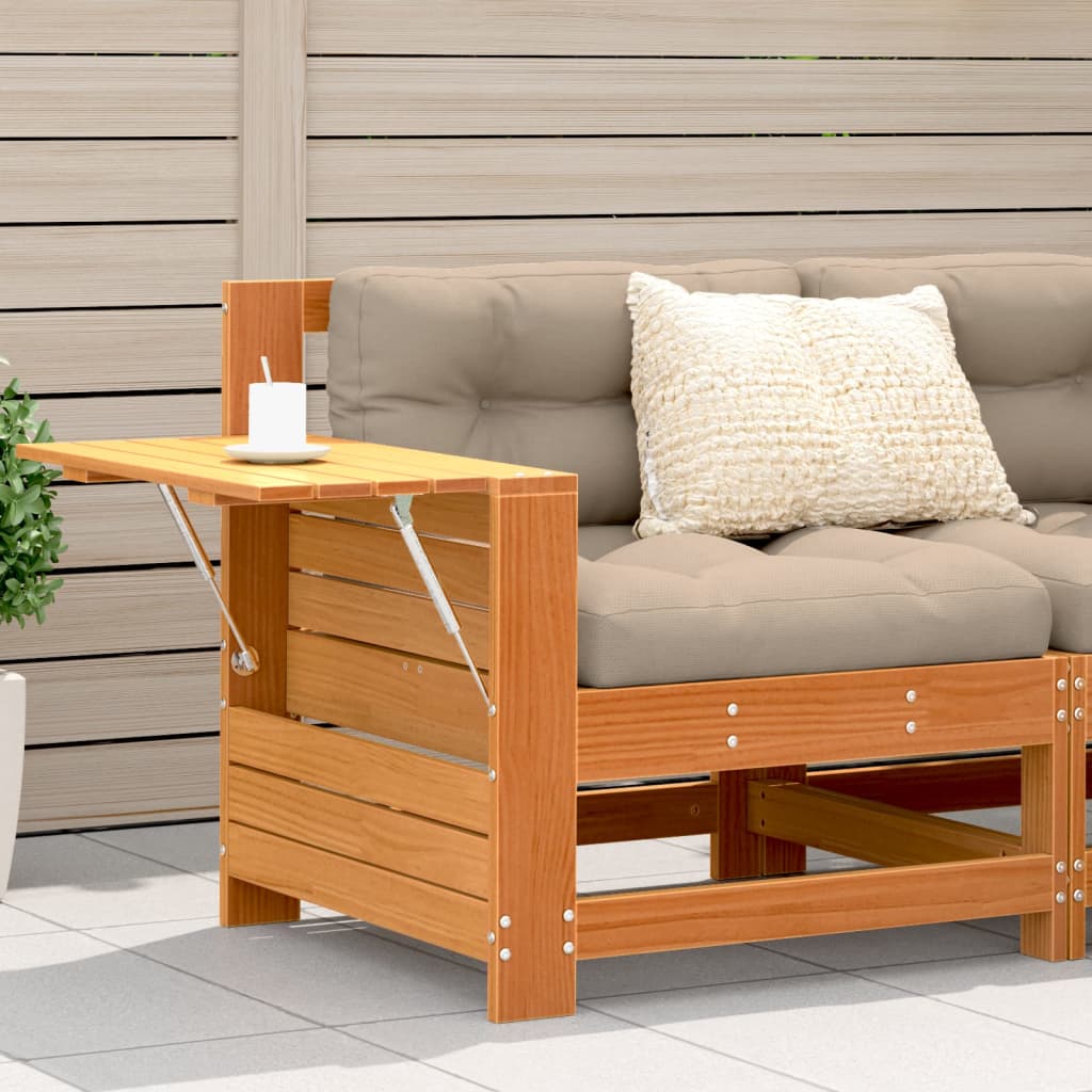 Garden With Cushion Wax Brown Solid Wood Pine