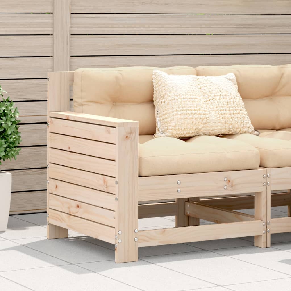 Garden With Cushion Wax Brown Solid Wood Pine