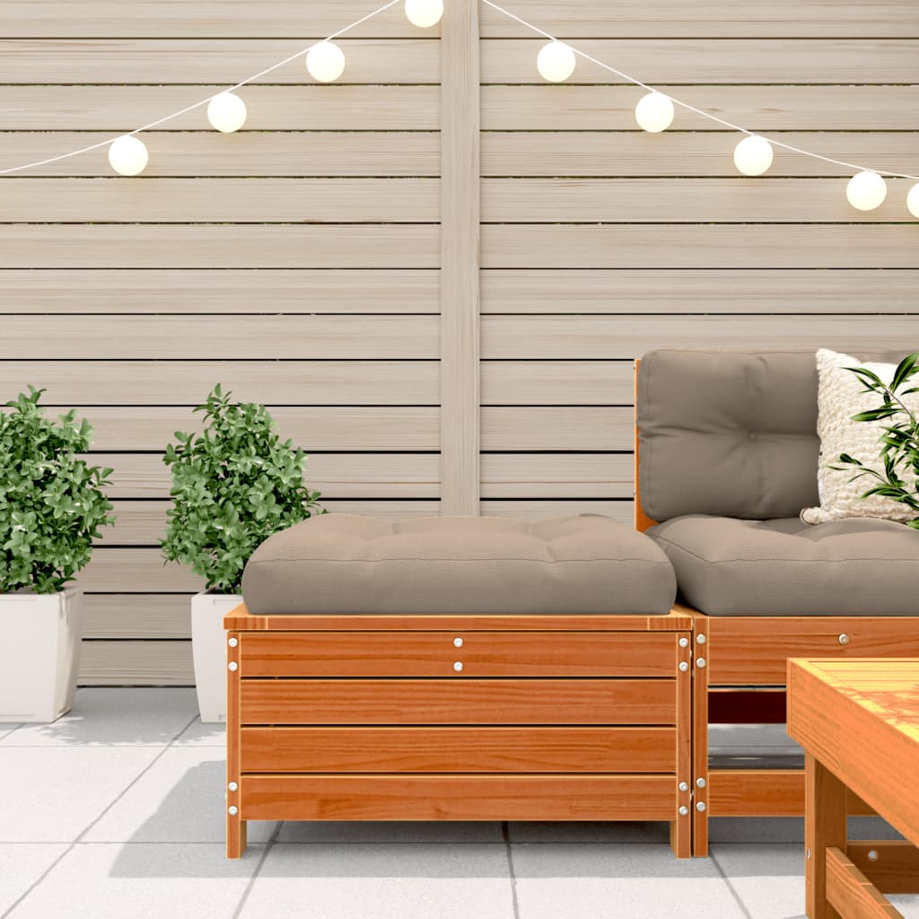 Garden With Cushion Wax Brown Solid Wood Pine