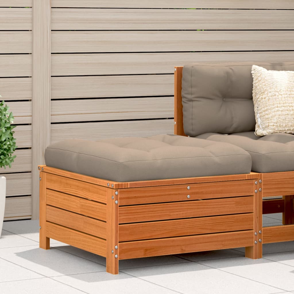 Garden With Cushion Wax Brown Solid Wood Pine