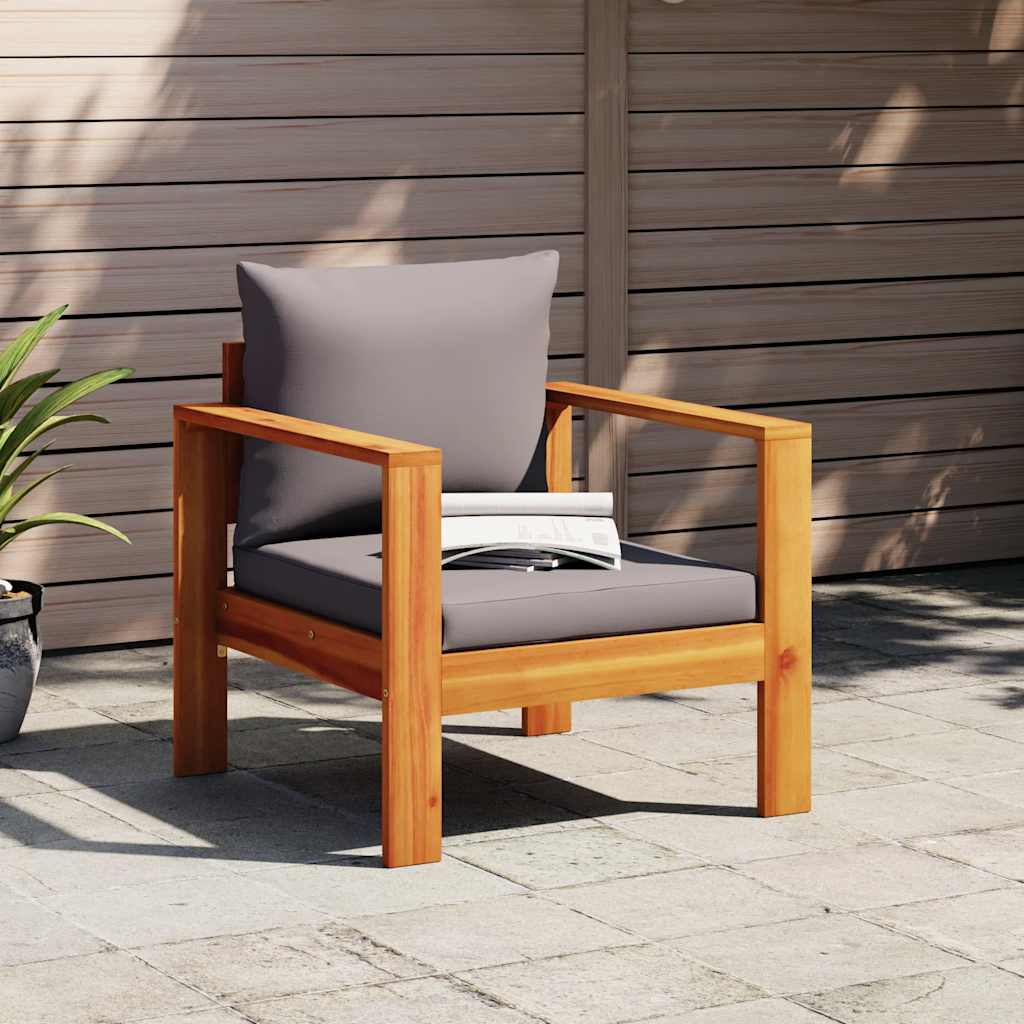2 Piece Garden With Cushions Solid Wood Acacia