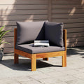 2 Piece Garden With Cushions Solid Wood Acacia