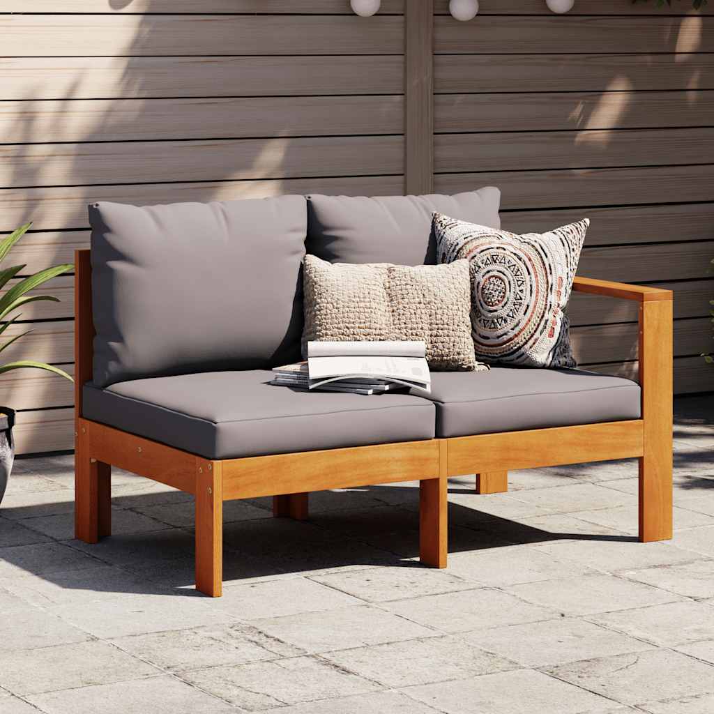 2 Piece Garden With Cushions Solid Wood Acacia