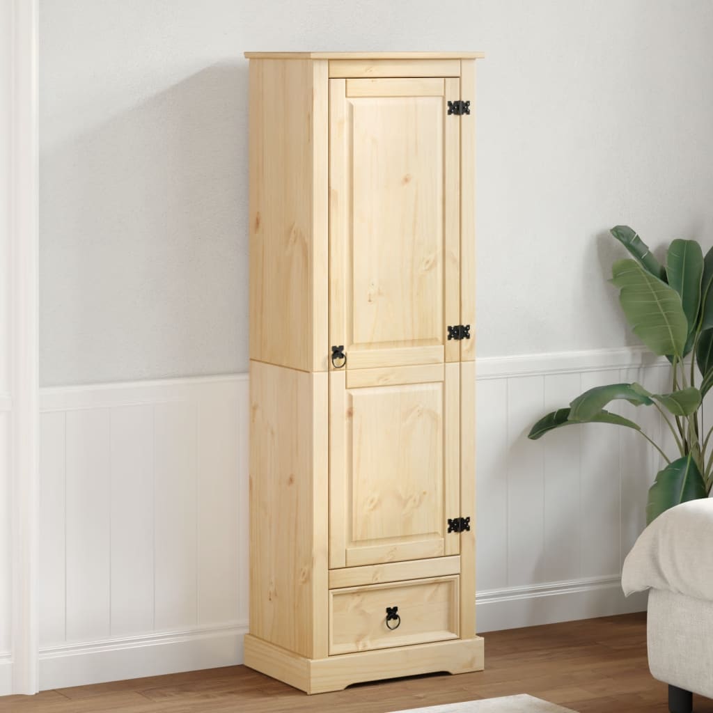 Wardrobe Corona 55X38X170 Cm Solid Wood Pine White honey wax engineered wood 55
