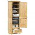 Wardrobe Corona 55X38X170 Cm Solid Wood Pine White honey wax engineered wood 55