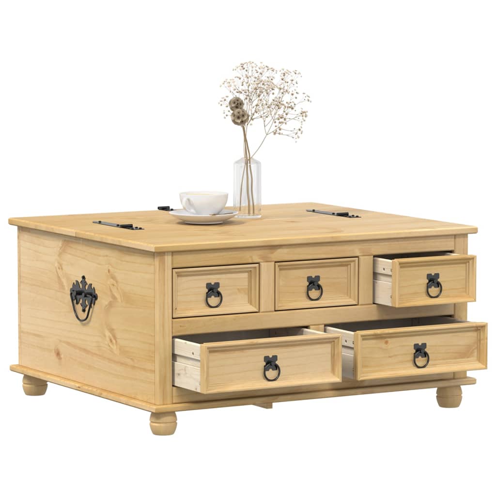 Storage Box With Drawer 90 X78 X 45 Cm Solid Pine Wood