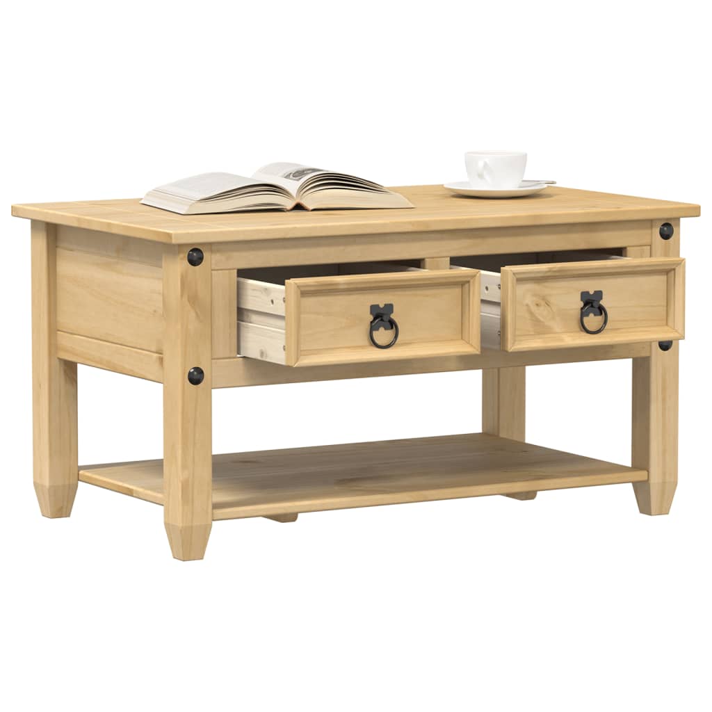 Coffee Table With Drawer 85 X 50 X 45 Cm Solid Pine Wood