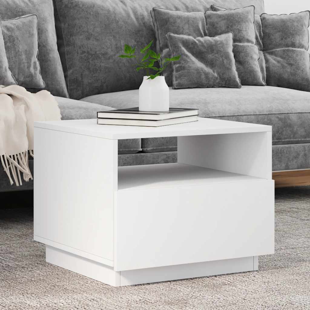 Coffee Table With Led Lights 50X49X40 Cm