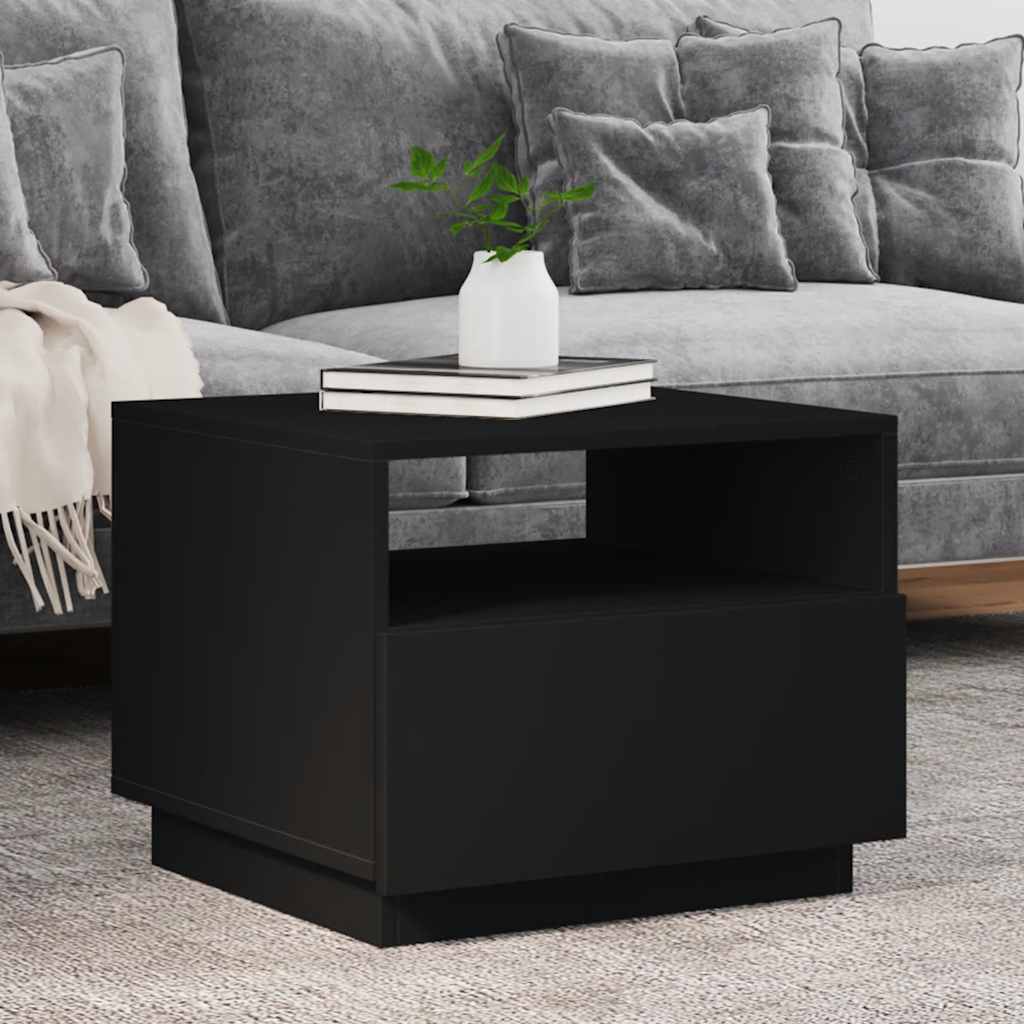 Coffee Table With Led Lights 50X49X40 Cm