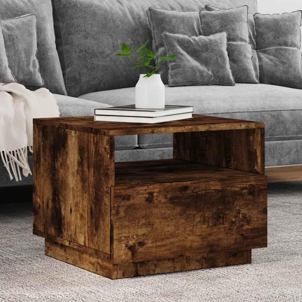 Coffee Table With Led Lights 50X49X40 Cm