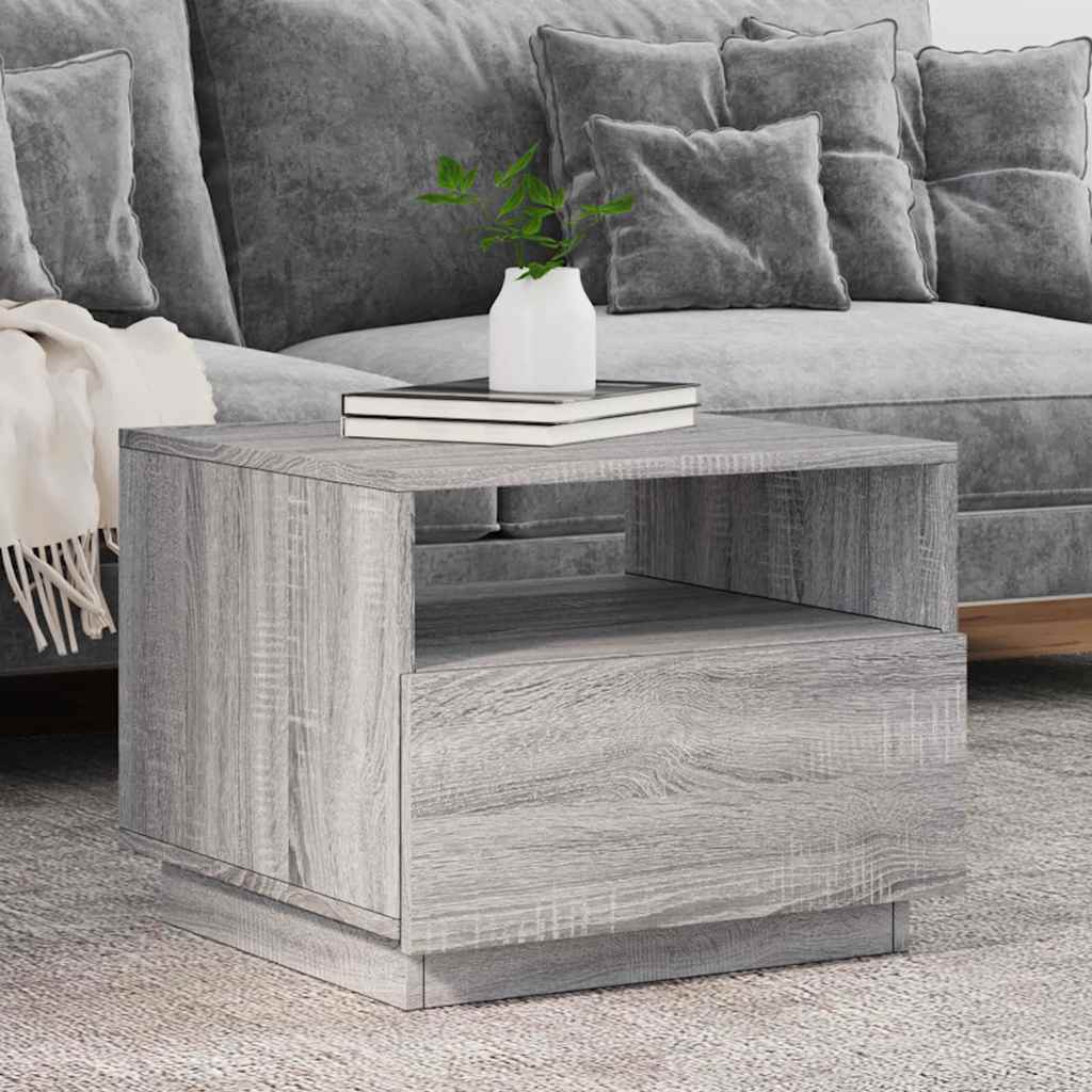 Coffee Table With Led Lights 50X49X40 Cm